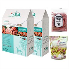 닥터소프트 더독 강아지 1+1 사료 (노령견 치킨 야채 식이섬유 연어 감자 오리 양고기 IGY) 소프트사료, 5.치킨 노령견 1.2kg (1+1)