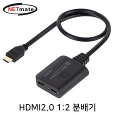 넷메이트 NM-PTS03 4K 60Hz HDMI 2.0 1대2 분배기, 1개