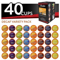 Brooklyn Beans 큐리그 커피 포드용 다양한 디카페인 버라이어티 팩 2.0을 포함한 K 컵 브루어와 호환 40개224814