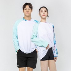 남여공용 커플 비치웨어 오버핏 래쉬가드 긴팔 수영복 빅사이즈 체형커버