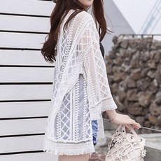 레이스롱가디건