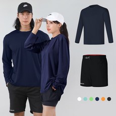 긴팔수영복 (6컬러) 남자 여성 오버핏 무지 래쉬가드 긴팔 상의 + 하의 팬츠 세트