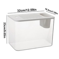 미니 어항 베타 스타터 키트 음소거 필터 투명 거북이 탱크 사무, 1개, 2.WHITE