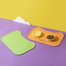펫트너스 강아지 고양이 실리콘 식기 매트, 1개, 핑크