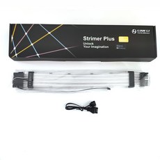 마더 보드 Atx 24 핀 PCI-E GPU 8 핀 + 8 핀/전송 케이블 용 LIANLI Strimer Plus 5V A-RGB 전원 연장 케이, 01 GPU 8PIN 8pcs RGB