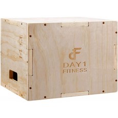 목재 Pymetric Box 16/14/12 by Day 1 피트니스 3-in-1 크로스핏 트레이닝 점프 - 안전 - 내구성 조절 장비를 위한 둥근 모, 단일옵션