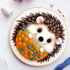 IWANTDIY 바늘 펠팅 키트 초보자 DIY 울 스타터 양모가 포함된 세트 패드 장식 프레임색 01, Color 01, 1개
