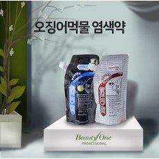 뷰티원 원조 신형 스쿼드오징어먹물염색약 1제+2제 총1000ml 흰머리와 새치커버로정말 부드러운제품, 1N 딥블랙