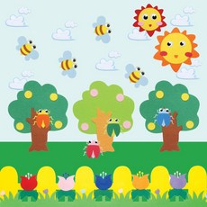 어린이집 유치원 게시판 환경꾸미기 사계절 펠트아트_여름세트, 여름세트