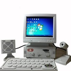 레트로 컴퓨터 스타일링 휴대용 게임 콘솔 3.5 인치 LCD 디스플레이 CRT 모델 지원 네트워크 TV 박스 1, 01 add 8GB Flash, 01 WHITE_01 add 8GB Flash