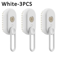 반려동물 스팀 전기 스프레이 빗 마사지 그루밍 날림 방지 헤어, 4.White-3Pcs