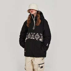 엔쓰리 2324 NNN BLISS23 ANORAK JACKET BLACK / PATTERN 스노우 보드복 아노락 자켓