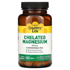 컨츄리 라이프 Chelated Magnesium 250 mg 90 Tablets, 240정, 180개