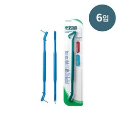 GUM 검 손잡이 핸들 치간칫솔 본체 605, 6개, 6개