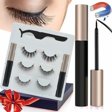 by SKYWEE PROFESSIONAL PRODUCTS 2 개의 아이 라이너 튜브가있는 마그네틱 속눈썹 및 속눈썹 키트 3 가지 스타일 재사용 가능한 실크 거짓 접착제 필요 없음 사용하기 쉬움, 1개