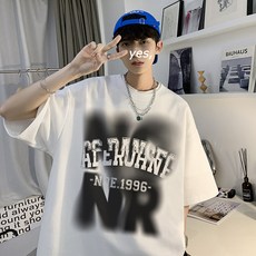 반팔 티셔츠 여름 아메리칸 빈티지 루즈핏 남성복 패션체 티셔츠