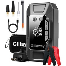  Gillaway 길라웨이 Q11 4000A 에어 컴프레서 포함 자동차 점프 스타터 휴대용 배터리 팩(10L 가스/8.0L 디젤) 충전기 LED 라이트 파워 뱅크 QC 3.0 