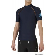 [남자 실내수영복] MIZUNO (미즈노) 피트니스 수영복 체육관 용 남성 러쉬 가드 (반팔) N2JC967014 사이