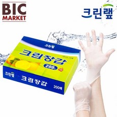 Q-VR : 크린랩 비닐장갑 위생장갑 (200매) : W07776CTMN_T&Co//TMN07776C, T&Co 1