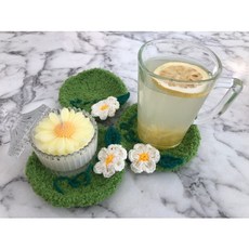 [하루니팅] 잔디 티코스터 - 완제품 - 컵받침 / 특별한 선물 손뜨개