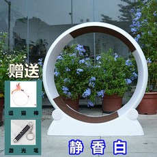 무소음 고양이 놀이터 베어링 캣휠 원목 런닝머신 장난감 스크래처 반려동물 놀이, 1개, 무소음 화이트 켓휠+레이저포인터+장난감