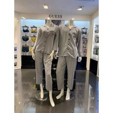 GUESS UNDERWEAR 스트라이프 하트포인트 커플파자마세트 LJ4E2E22 U22