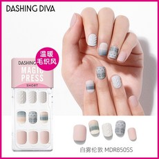 손톱 연장 인조 짧은손톱 젤네일 명품 셀프 관리 누드 네일 스티커 34, White Mist London