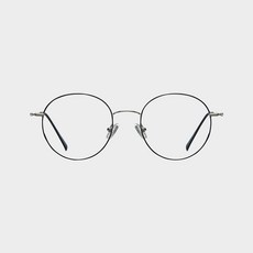 FLOYD silver-black 안경 알없는 뿔테 초등학생 동그란얼굴형 여자 수입 금속 동그리 남자 도수없는 동그란
