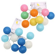 크리스마스 LED 전구 볼 코튼 조명 트리 장식 감성 캠핑 용품 BALL 전등 방수 야외 10구 20구, LED볼 10개_컬러