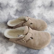 버켄스탁 보스턴 Birkenstock 슬리퍼 타우페 뮬스웨이드 앤티크포트 시어링