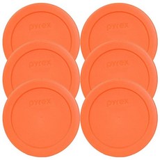Pyrex 7200-PC 유리 그릇용 원형 2컵 보관 뚜껑 (6 오렌지), 1개