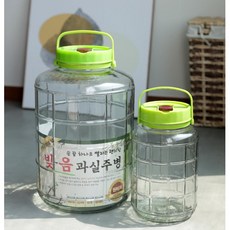 막걸리제조 가스배출 슬라이딩뚜껑 매실청 효소병 유리밀폐병 유리병, 과실주통 10L