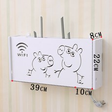 독창적 WIFI 무선 수납함 장식 가리기 거실 반들 고양이 셋톱박스 선반, 빅사이즈 피글렛 페페치 공유기 수납함