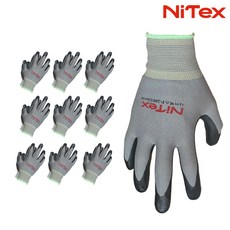 나이텍스 장갑 P200 안전 작업 손바닥 코팅 글러브 10켤레 / Nitex P200 Safety Coating Gloves 10pairs, L, 10개