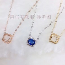 18K골드 심플 팬던트 정 사각형 44MM 상감 에메랄드 펜던트 배출 선물
