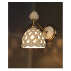 세라믹 러브 레이스 벽등 엔틱 도자기 조명 거실 카페 샵 아트월 프로방스 홈 주방 벽조명, 도자기벽등(전구 미포함)