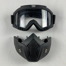 마스크 분리형 아웃도어 스포츠 방풍고글 투명, 1개