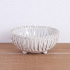 VBC CASA 폰다코 스트라이프 풋티드 볼(14cm), 화이트, 1개 - 까사티