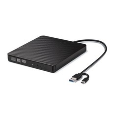 C타입 USB 3.0 슬림 외장 DVD RW CD 라이터 드라이브 버너 휴대용 플레이어 노트북 PC용 광학, B, 1개