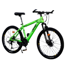 JEEP 지프 알루미늄 산악자전거 남녀공용 오프로드 펫바이크 충격흡수, 24단녹색 24인치