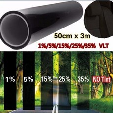 20 창문 블랙 UV 방지 15 VLT 틴팅 1 5 35 자동차 필름 집 50cm 틴트 x 3m 방지 롤 스크래치 키트, 3) 15Percent - 블랙ppf