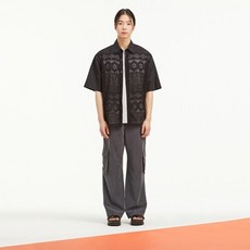 [AK수원점] [티아이포맨] 소재 믹스 반팔 셔츠 M234CSH157M