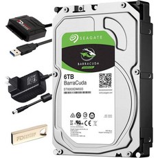 Fantom 드라이브 FD 6TB 내장 하드 업그레이드 키트Seagate Barracuda ST6000DM003 5400RPM 256MB 캐시 포함 - 씨게이트barracuda5400rpm256mb