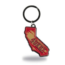 Rico Industries NFL 샌프란시스코 포티나이너스 스테이트 셰이프 키체인 5.1 x 7.6cm2 x 3인치 122906, Rico Industries NFL 샌프란시스코 포티나