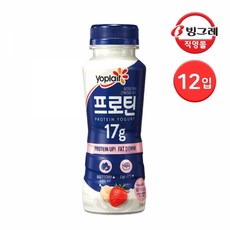 빙그레 요플레 프로틴 드링크 딸기바나나 210ml 12입, 단품