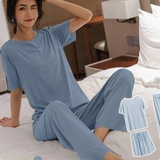 홈웨어 롱원피스 여성용 여유핏 넥라인 여름 실내복