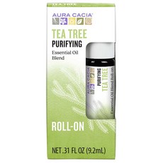 Aura Cacia 에센셜 오일 블렌드 퓨리파잉 롤-온 티 트리, 9ml, 1개