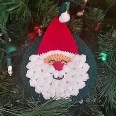 산타 할아버지 원형 리스 인자한 산타할아버지 손뜨개 인형 크리스마스 장식소품