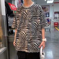 케이댄스 여름 얼룩말 남자 드랜드 클래식 하라쥬크 트렌드 와이드 루즈핏