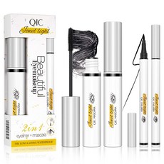 비센 2 in1 마스카라 아이라이너 세트 1pcs 4D 실크 섬유 래시 리퀴드 펜 워터프루프 아이 메이크업 롱 지속성 스머지 방지 볼륨감 매력적인 키트, 1개